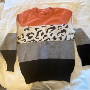 Orange / Leopard / Black Sweater